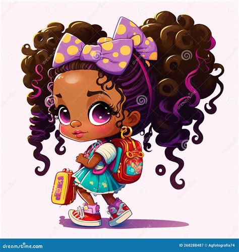 african american cartoon girl.